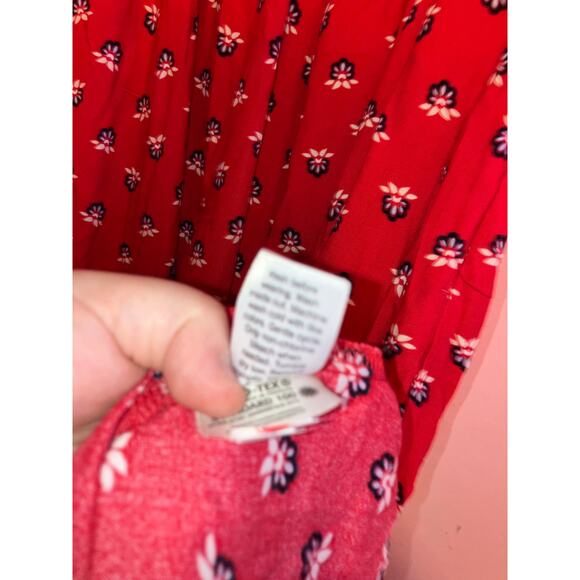 NWT Croft & Barrow red floral midi length dress size small petite - Picture 6 of 8